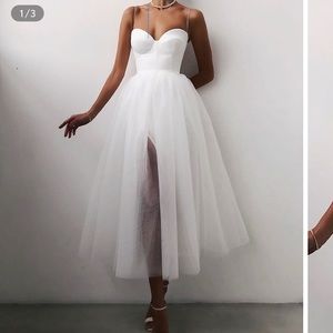 Spaghetti Strap Plain Sheer Mesh Evening Dress